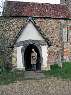 Bwn in Henry Cyprian's porch - seconds later I fell over the rose bush behind my heels...