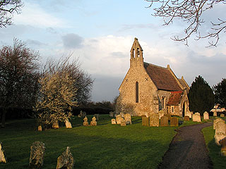 mepal church - march sunset