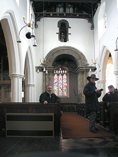 a saxon arch, and three churchcrawlers - even a rare appearance by Mark on the left