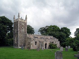 Boxworth Church - a bit like a paperweight on a green desk.