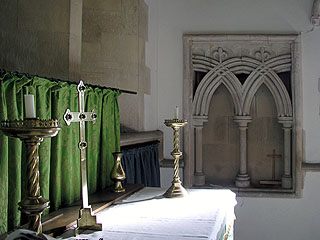 the piscina, see across the altar