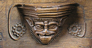 a fierce misericord at Gamlingay