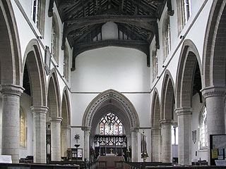 view from the tower to the chancel