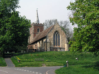 St Nicholas, Arrington on its commanding slope