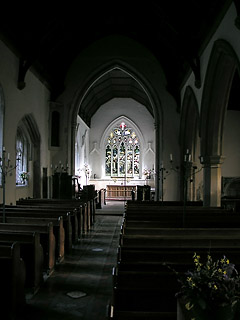the chancel, looking very light compared to the nave